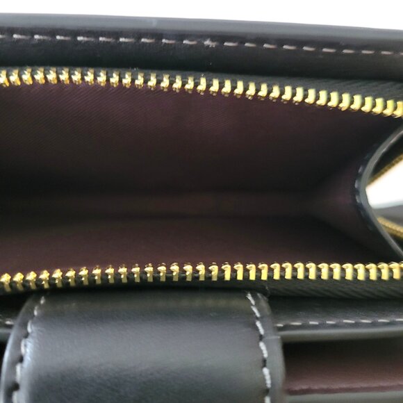 Coach CDF10 Medium Corner Zip Cherry Bifold Wallet Smooth Leather Black Multi - Picture 7 of 7